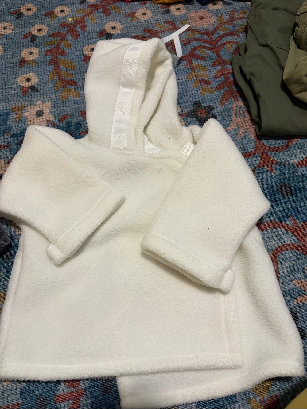 Widgeon Kids White Hooded Fleece Pullover Jacket